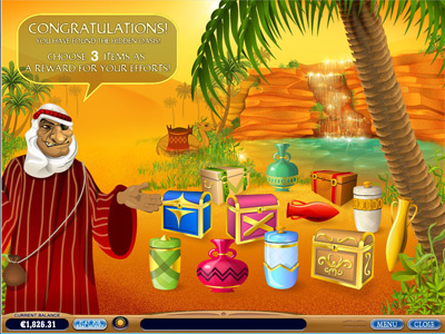 desert treasure bonus game